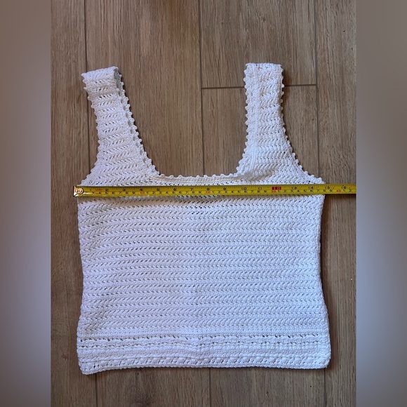Vince White Ribbed Cropped Tank Top - Picture 8 of 9